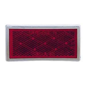 Peterson® Rectangular 3-1/2" Quick-Mount Reflector w/ Chrome Bezel (Red)