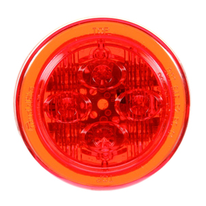 Grommet-Mount 2-1/2" Round PC-Rated Low-Profile LED Mrkr/Clrnc Light - 8 Diodes, Fit N' Forget M/C, 12V (Red)