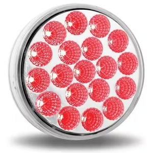 Trux Dual Revolutions Grommet-Mount 4" Round LED S/T/T to Back-Up Light - 19 Diodes, 0.180 Male Bullet, 12V (Red to Wht)