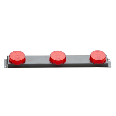 Stud-Mount Low-Profile 14-1/2" Twist-In Lightbar - 3 Bulbs, Ring Term, Blunt Cut, 12V (Red)