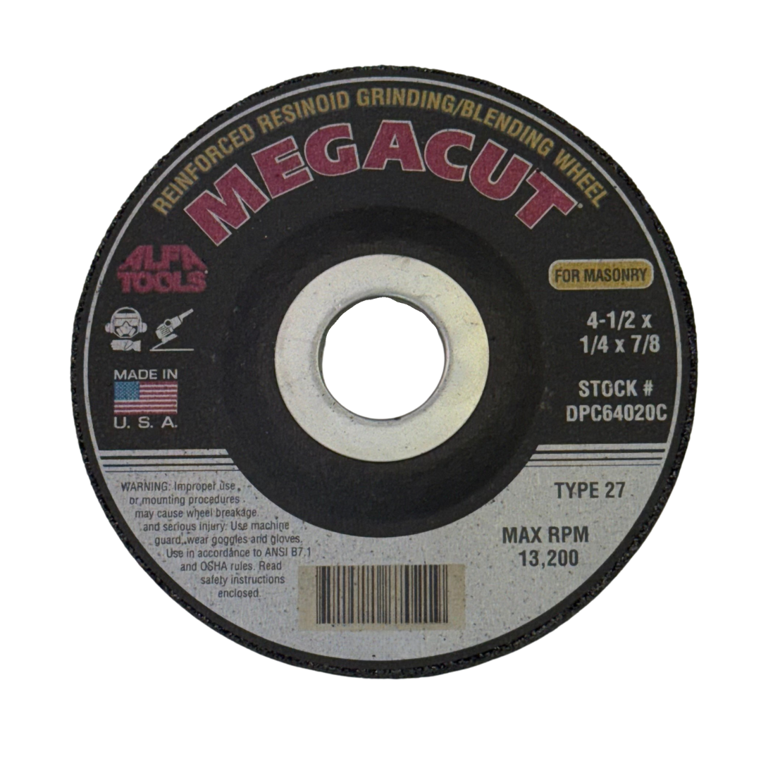 Depressed Center Grinding Wheel – 4-1/2" x 1/4" x 7/8" – Type 27