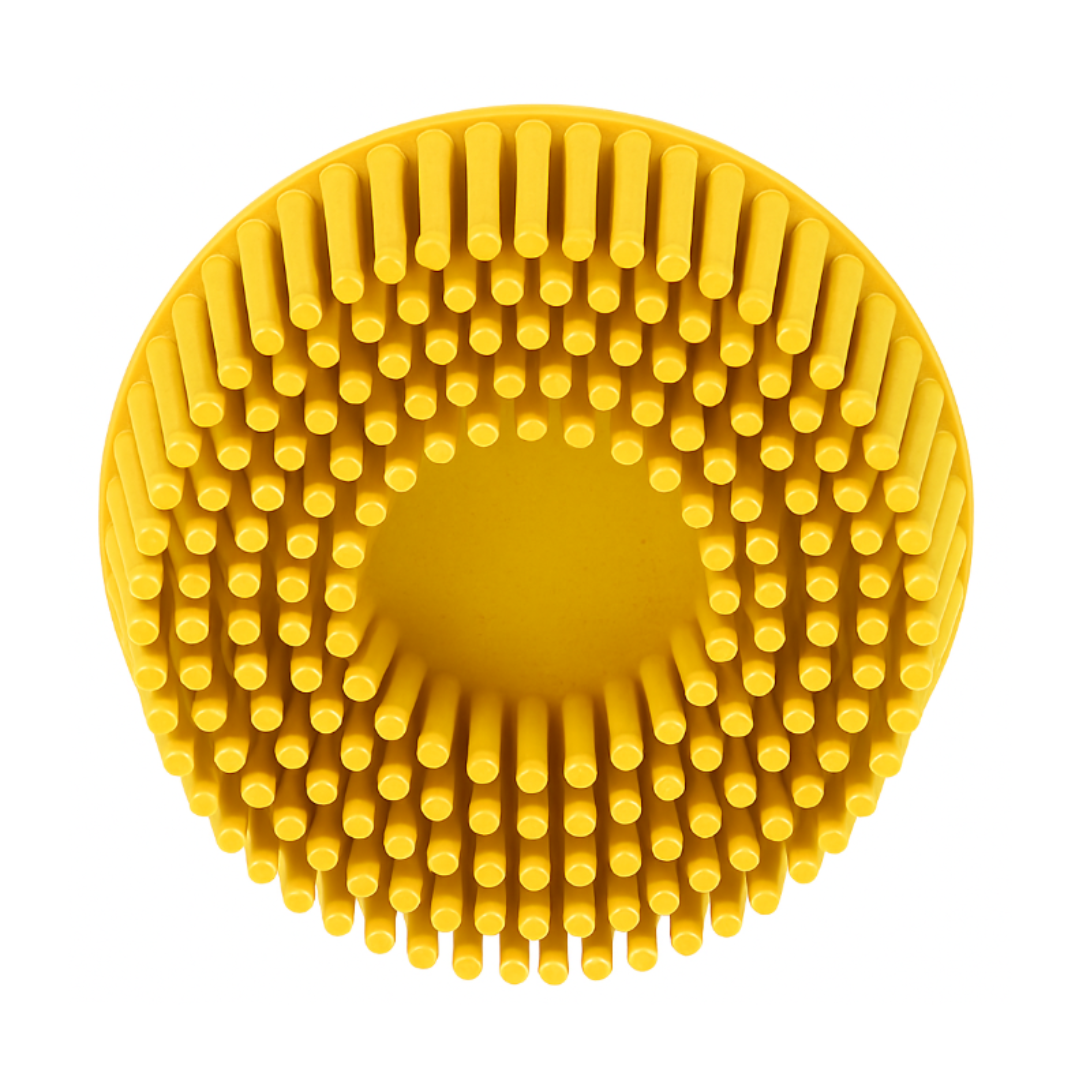 Bristle Disc – 2 Inch Diameter, Yellow, 80 Grit, 10 Discs per Box