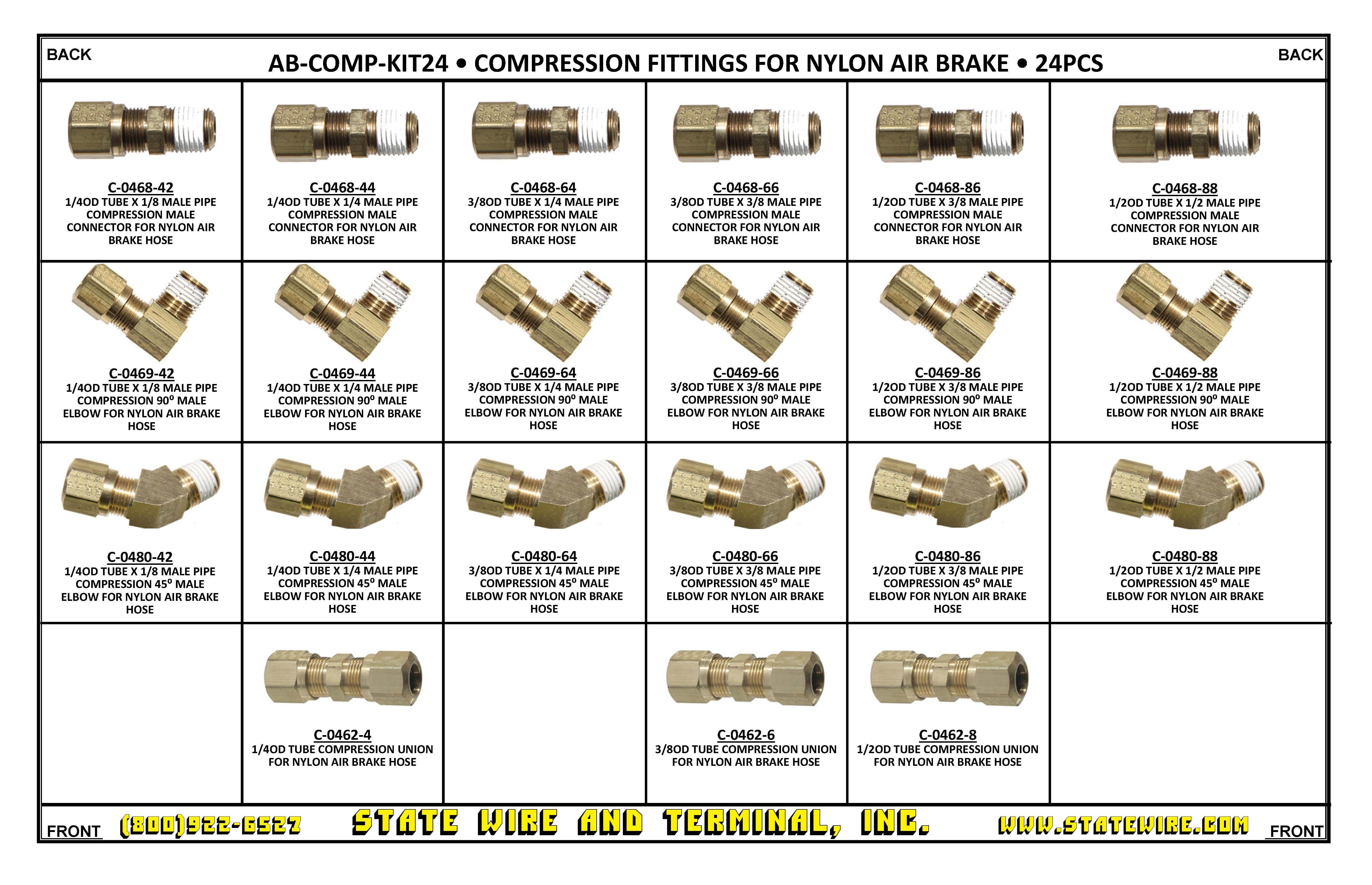 Compression Fittings for Nylon Air Brake Kit