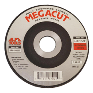 MegaCut® Depressed Center Masonry Wheel - Silicon Carbide - Type 27 Grinding Wheel