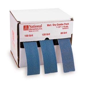 Wet/Dry Waterproof Shop Roll Combo Pack – 1-1/2 Inch Width x 10 Yard Length, Grits 80, 120, and 150
