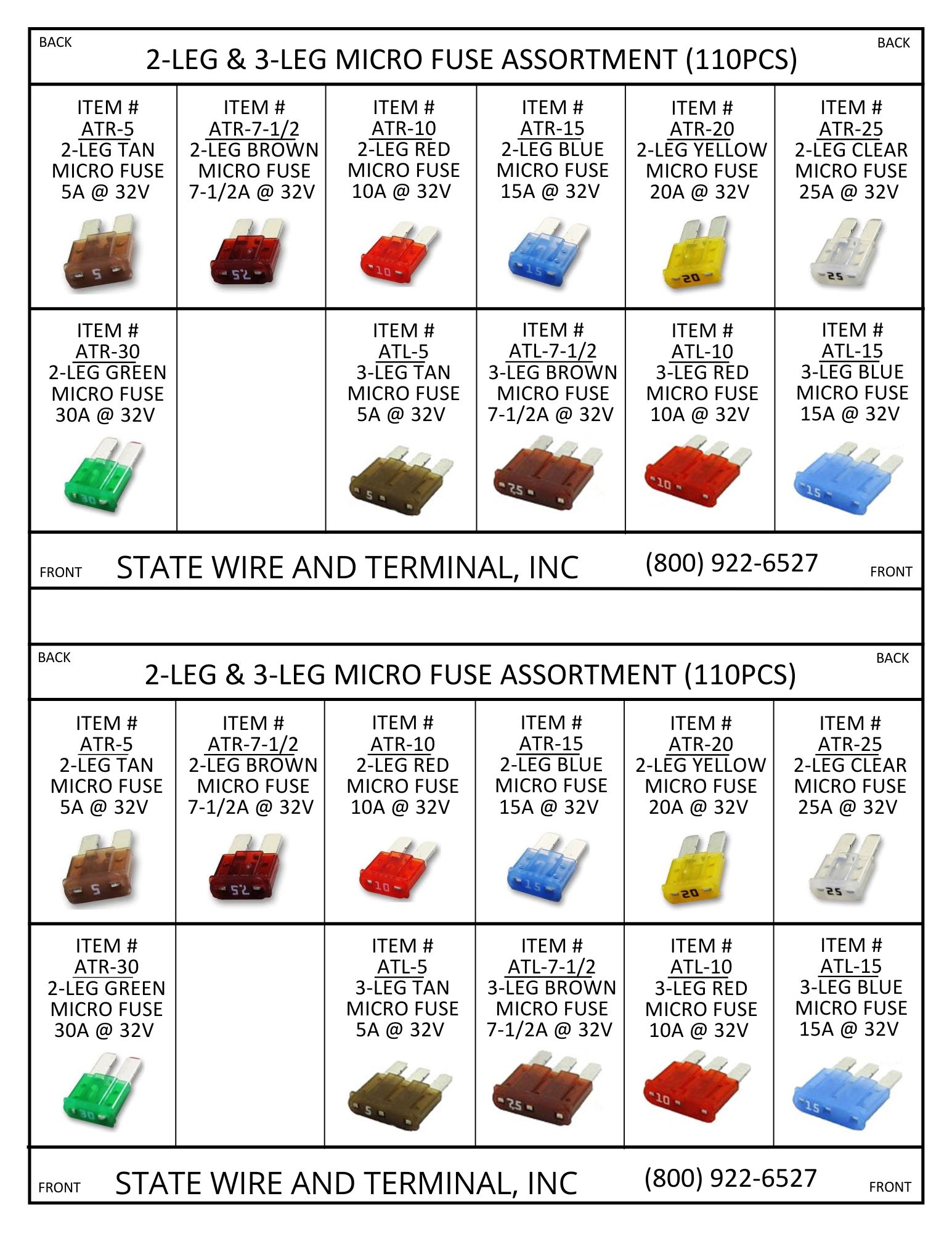 ATR 2 Leg / ATL 3-Leg Micro Fuse Kit