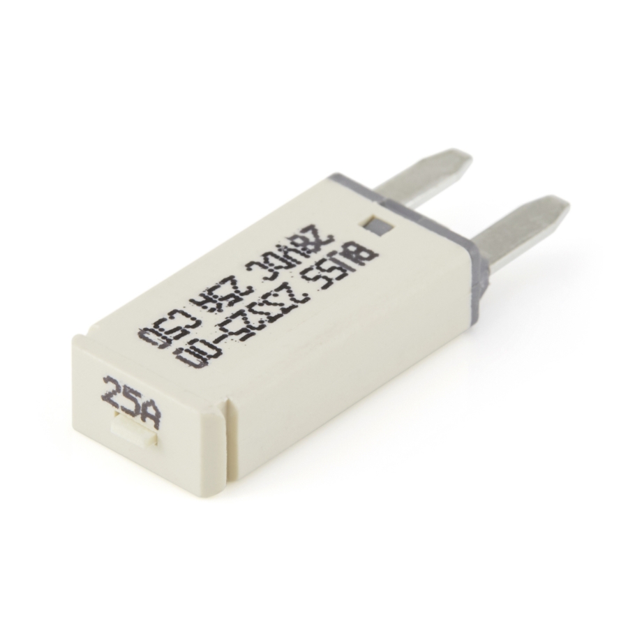 ATM Ultra-Thin Manual Reset Circuit Breaker – 25A, 2 Blades, Type III (White)