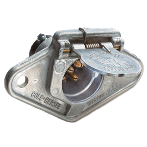 6-Way Plated Steel Exposed Trailer Connector Socket w/ Split Pins