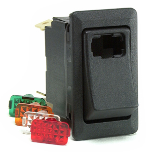 Illuminated Weather-Resistant Rocker Switch with Lens Kit – SPST, Off-On, 4 Blades