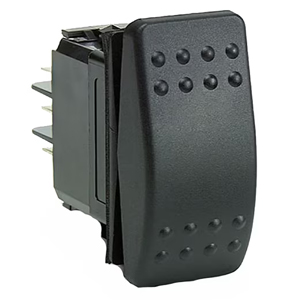 Weather-Resistant Momentary Rocker Switch – DPDT, (On)-Off-(On), 6 Blades