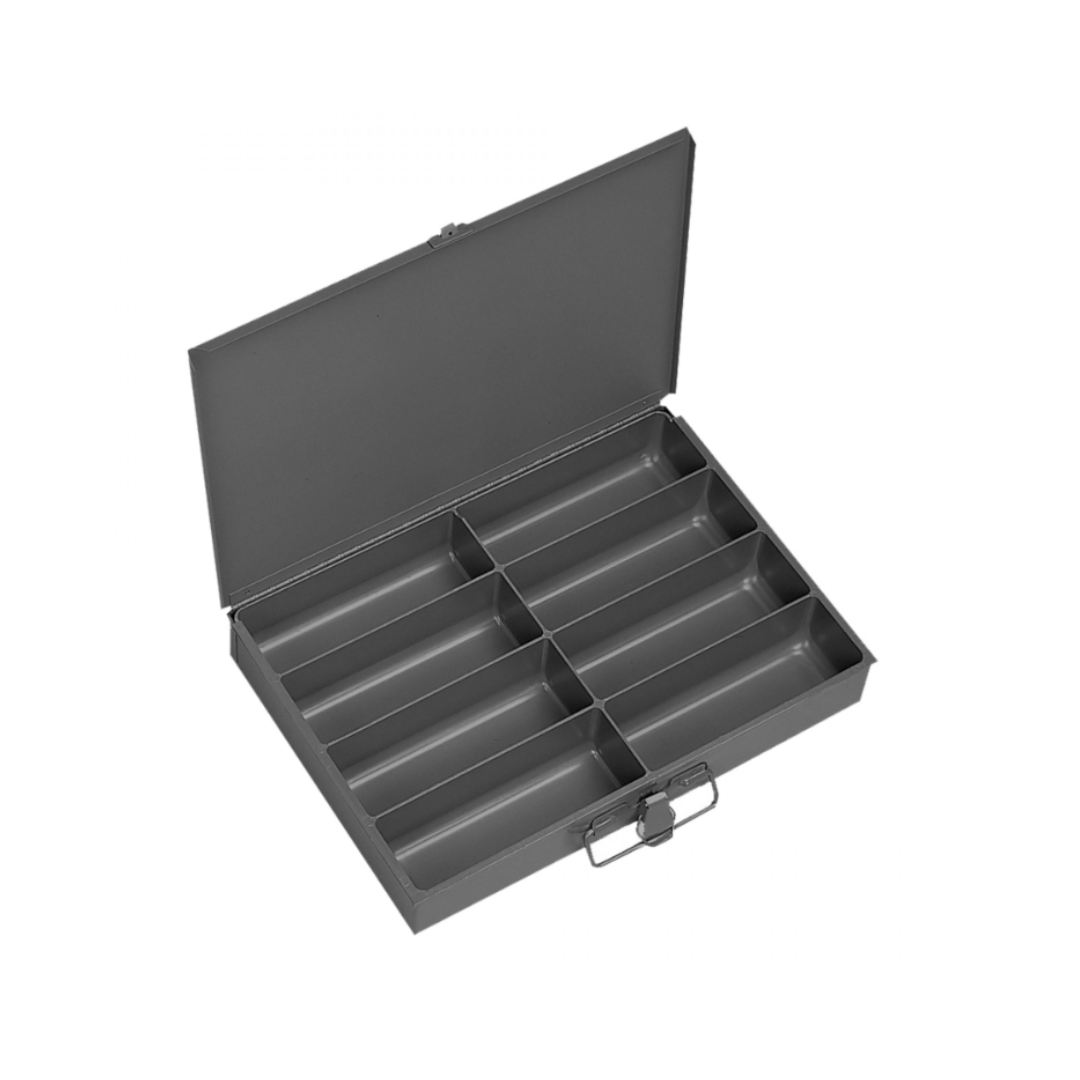 Small steel compartment box eight-opening gray 213-95-IND
