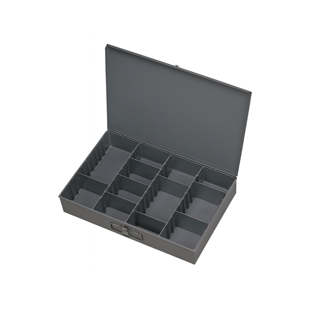Small adjustable steel compartment box, 215-95-IND