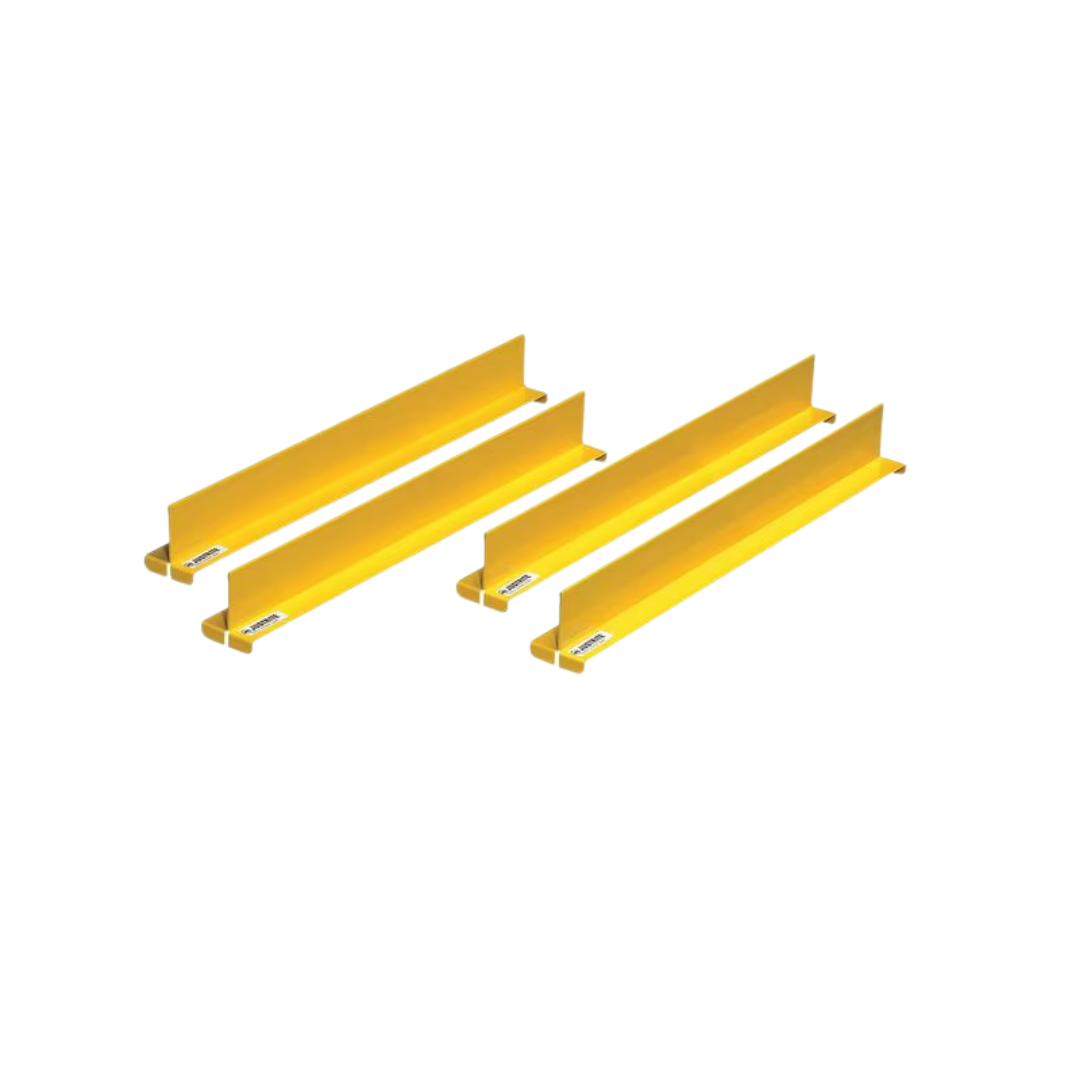Steel Shelf Divider Set – 18" x 2", Yellow, 4-Pack