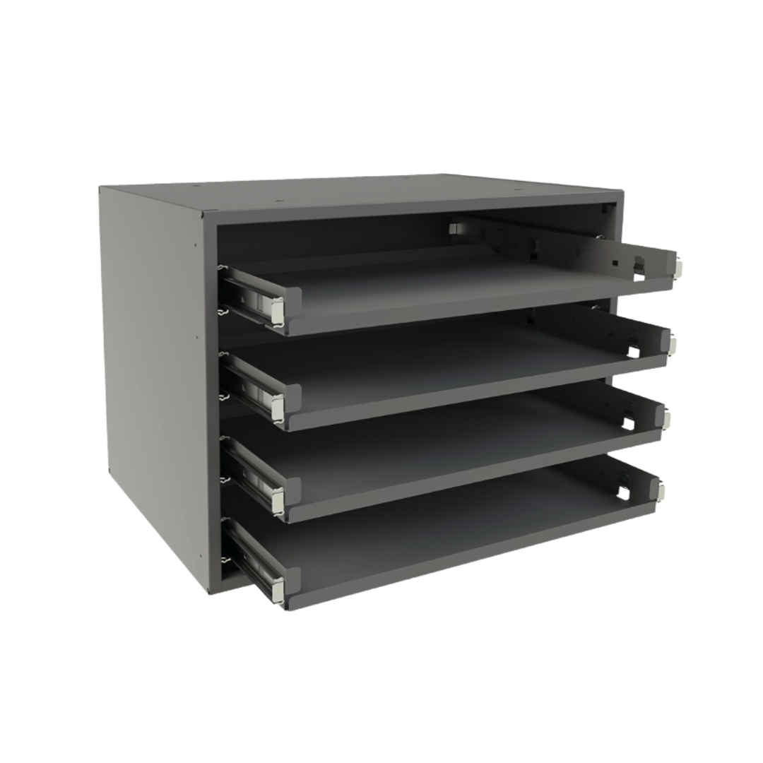 Small Steel Bearing Slide Rack, Four-Box
