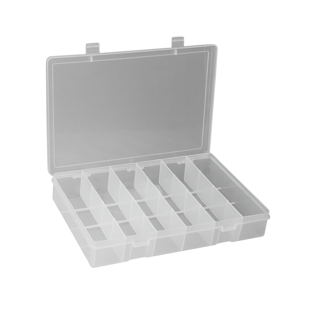 Small Clear Plastic Compartment Box, 6-Opening