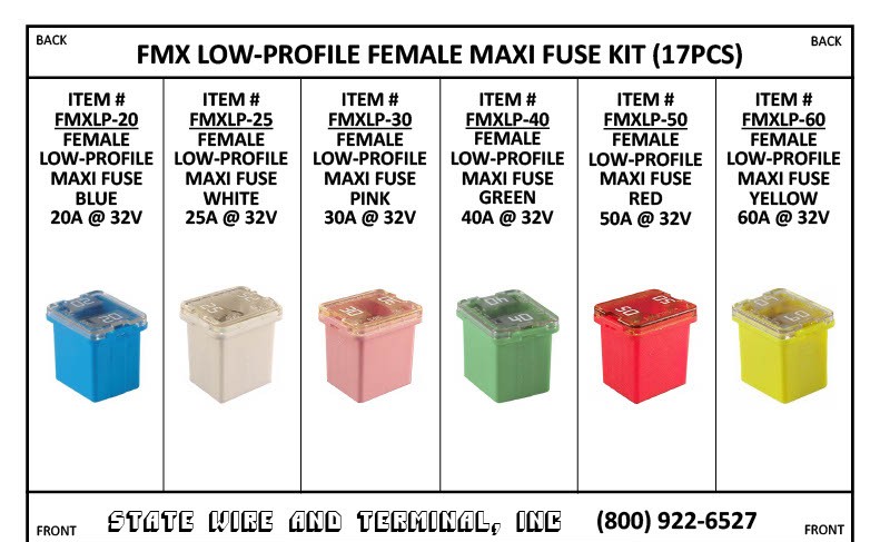 FMX Low-Profile Female Maxi Fuse 17 Piece Kit