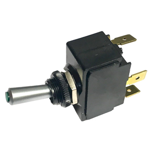 On-Off Toggle Switch - Green LED Tip