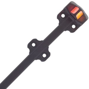 Surface-Mount 8-1/2" LED Reversable Fender Light Assembly w/ Bracket - 2 Diodes, Hardwired, 12V (Amb/Red)