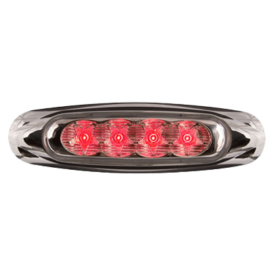 LED Miro-Flex™ 4-LED Clear Lens Red Marker/Clearance Light - MCL17/19 Series