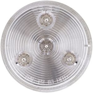 Grommet-Mount 2-1/2" Round LED Mrkr/Clrnc Light - 4 Diodes, PL-10, 12-24V (Amb w/ Clr Lens)