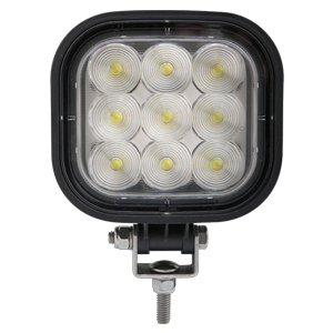 Opti-Brite™ Post-Mount Square Hardwired 7" LED Flood Work Light - 9 LEDs, 12-24V, 2160/1492 lm (Wht)