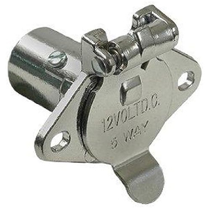 5-Way HD Chrome-Plated Zinc Diecast Enclosed Trailer Connector Plug and Socket Kit