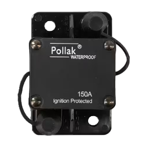 High-Amp Waterproof Surface-Mount Auto Reset Circuit Breaker – 150A, Studs, Type I