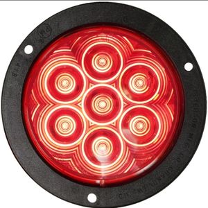 Peterson® LumenX® Flange-Mount 5-1/2" Round LED Front/Rear Turn Signal Light - 7 Diodes, AMP, 12V (Red)