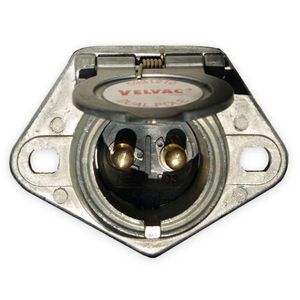 2-Way HD Zinc Diecast 200A Trailer Connector Socket w/ Horizontal Pins