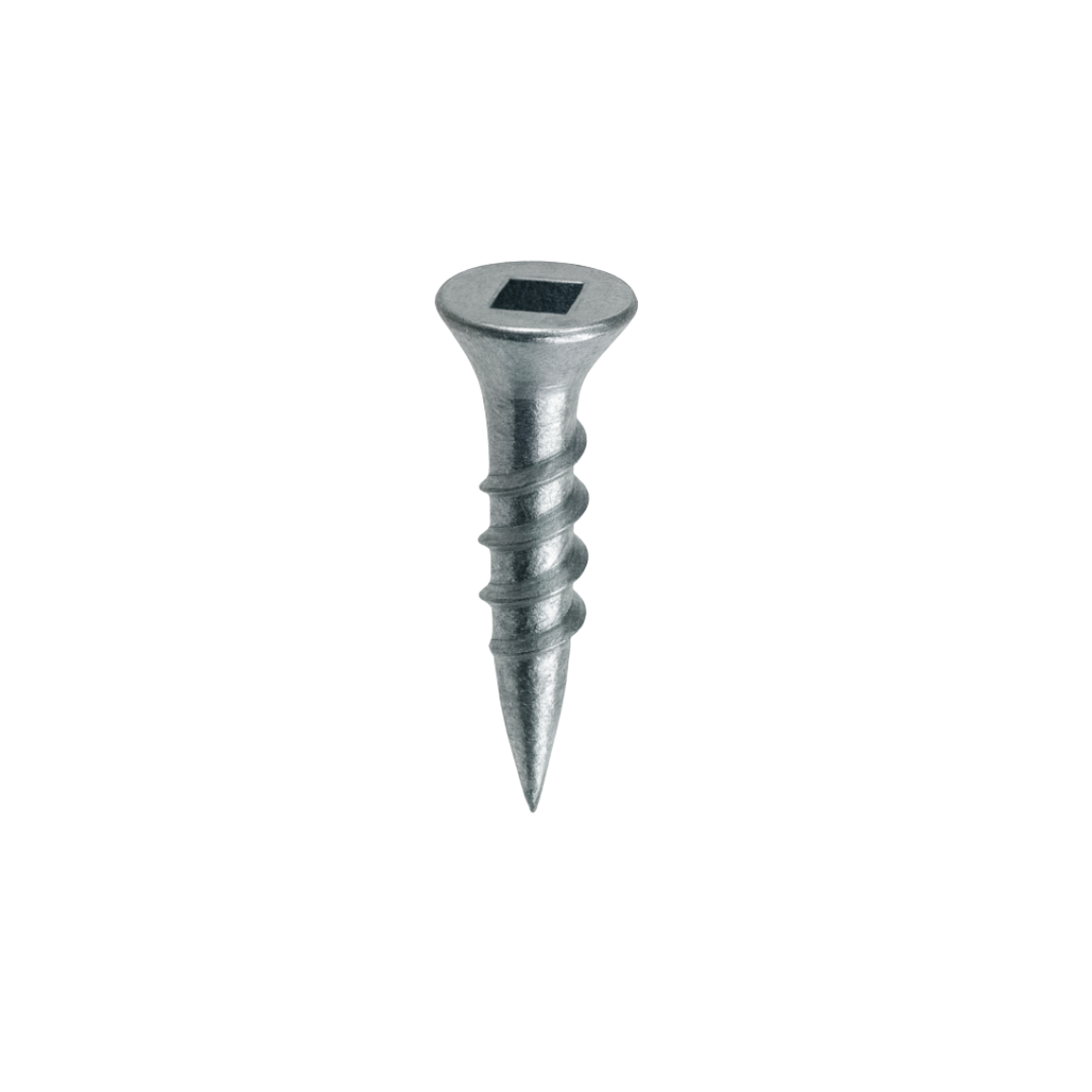 Tapping Screw – Flat Head, Square Drive, #6 x 1" Length, Zinc Plated
