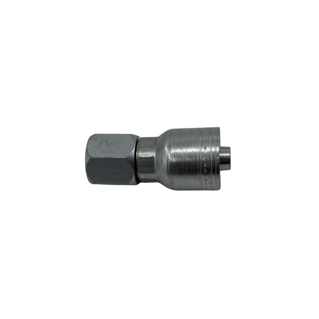 JIC 37° Female Swivel Hydraulic Hose Fitting – 1/2" Hose x 1-1/16"-12 UNF, Zinc-Plated Steel