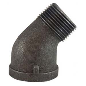 1" Black Pipe 45° Street Elbow – Male x Female NPT