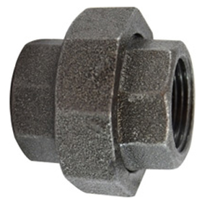1/4" Black Pipe Union – Malleable Iron, Female Threaded