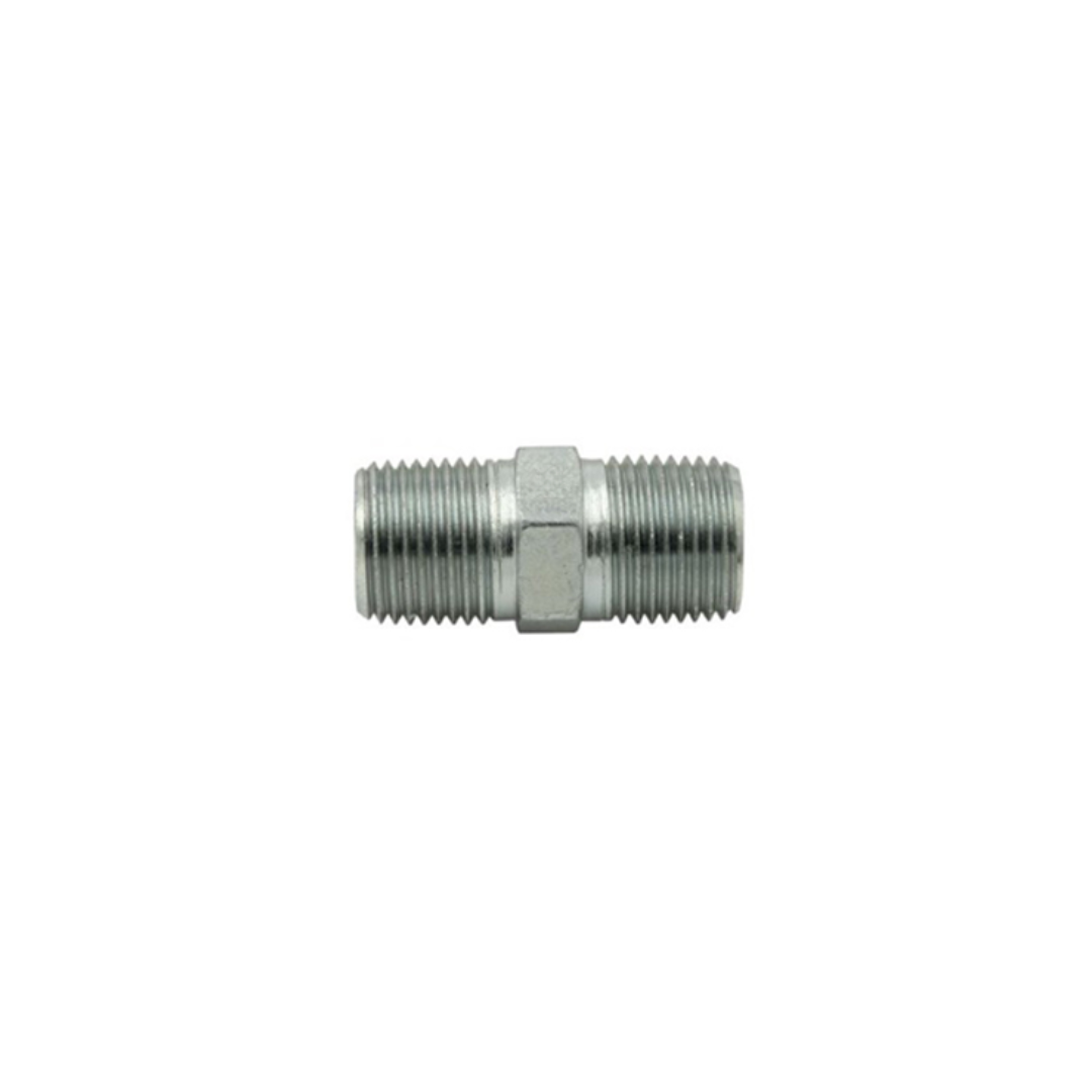 1" x 1" Hex Nipple – Steel, Male NPTF x Male NPTF, 1-3/8" Hex