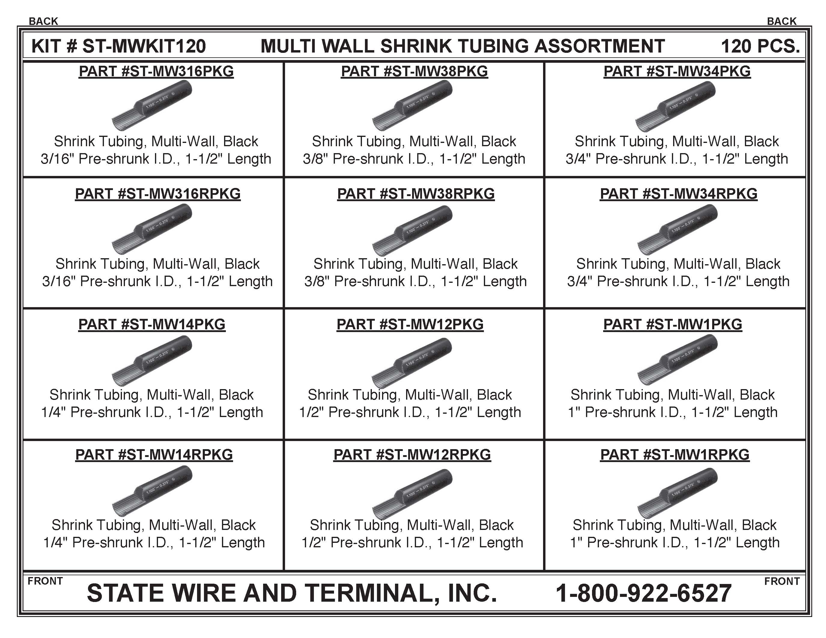 120 Piece Multi-Wall Shrink Tube Assortment Kit