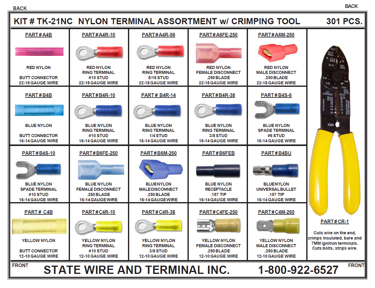 Nylon Insulated Terminal Kit with Crimper