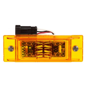 Surface-Mount 6" Rectangular LED Mrkr/Clrnc Light w/ Auxiliary W/12 Mating Harness - 16 Diodes, Hardwired, AMP, 12V (Amb)