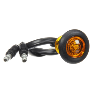 Grommet-Mount 1" Round LED Mrkr/Clrnc Light Kit - 1 Diode, 0.180 Bullet, Hardwired, 12V (Amb)