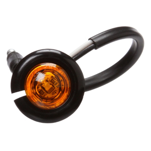 Flange-Mount 1" Round LED Mrkr/Clrnc Light Kit - 1 Diode, 0.180 Bullet, Hardwired, 12V (Red)