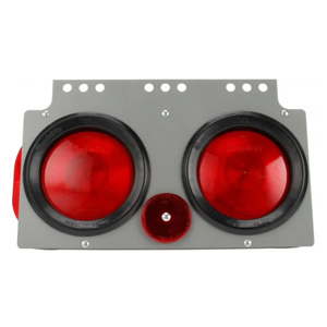 Bracket-Mount 13-1/2" Rectangular LH Incandescent S/T/T Light Module w/ Side Marker - PL-3, 12V (Red)