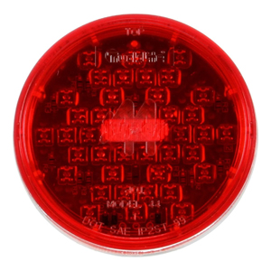 Super 44® Grommet-Mount 4-1/4" Round LED S/T/T Light - 42 Diodes, Fit N' Forget S.S., 12V (Red)