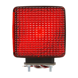 Two-Stud 4-3/4" Square Incandescent Dual-Face Park/Turn Signal and Side Marker Light - Hardwired, 12V (Amb/Red)