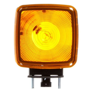 Stud-Ped-Mount 4-3/4" Square Incandescent Dual-Face Combo Side Marker Light Kit w/ Reflex - Packard Conn, 2 Stud, 3-Wire (Amb/Amb)