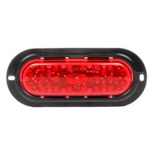 Flange-Mount 7-3/4" Oval LED S/T/T Light - 26 Diodes, PL-3, Fit N' Forget S.S., 12V (Red)