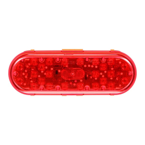 Super 60® Grommet-Mount 6-1/2" Oval LED S/T/T Light - 26 Diodes, Fit N' Forget S.S., 12V (Red)