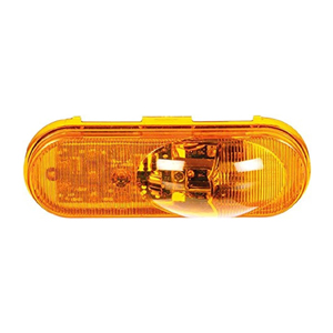 Super 60® Grommet-Mount 6-1/2" Oval LED Side Turn Signal/Marker Light - 11 Diodes, Fit N' Forget S.S., 12V (Amb)