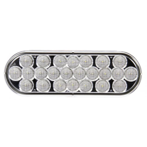 Grommet-Mount 7-1/4" Oval LED Back-Up Light - 24 Diodes, PL-2, 12V (Wht)