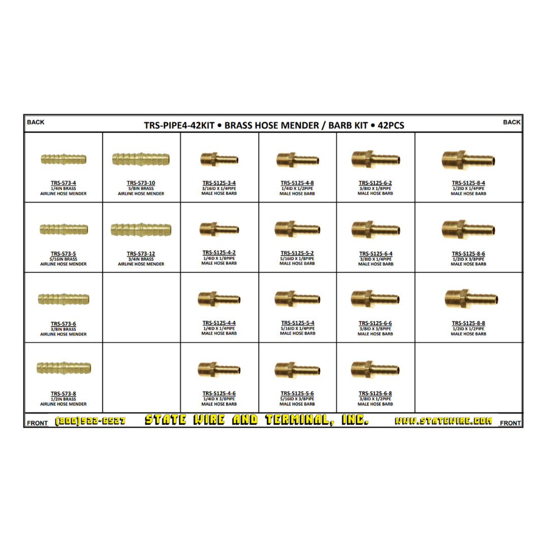 Brass Hose Mender / Barb Kit - 42 Pieces