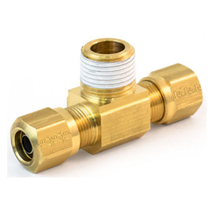 Male Branch Tee, Brass