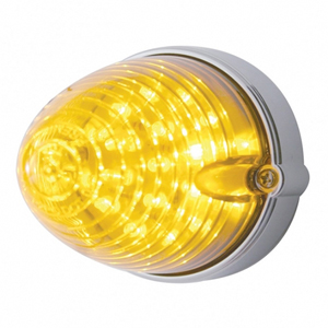 Stud-Mount 4" Grakon 1000 Style LED Beehive Cab Marker/Aux Light - 19 Diodes, Hardwired (Amb)